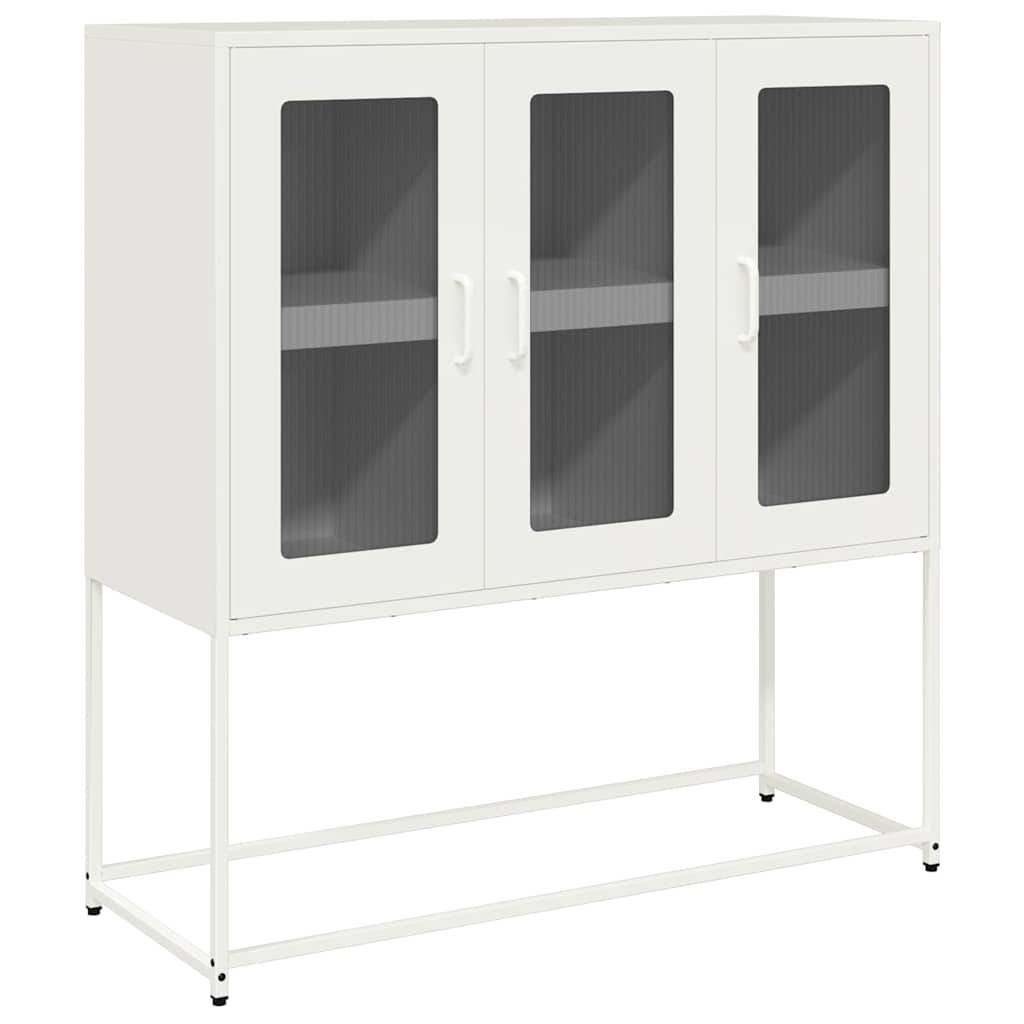 Sideboard White 100.5x39x107 cm Cold-rolled Steel