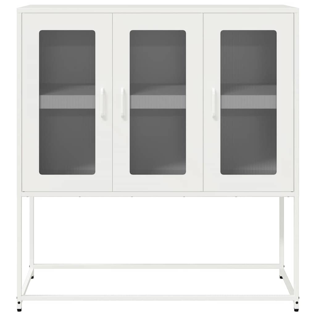 Sideboard White 100.5x39x107 cm Cold-rolled Steel