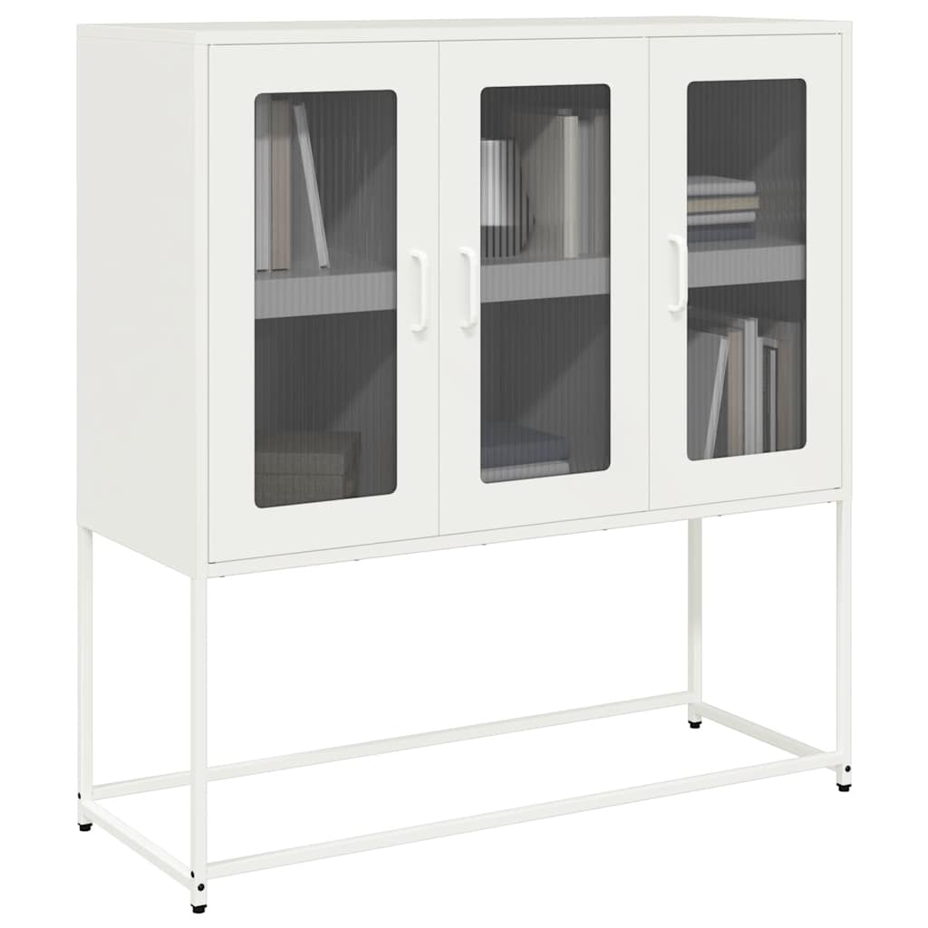 Sideboard White 100.5x39x107 cm Cold-rolled Steel