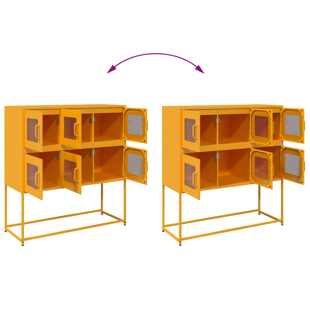 Sideboard Mustard Yellow 100.5x39x107 cm Cold-rolled Steel
