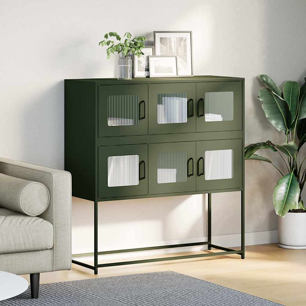 Sideboard Olive Green 100.5x39x107 cm Cold-rolled Steel