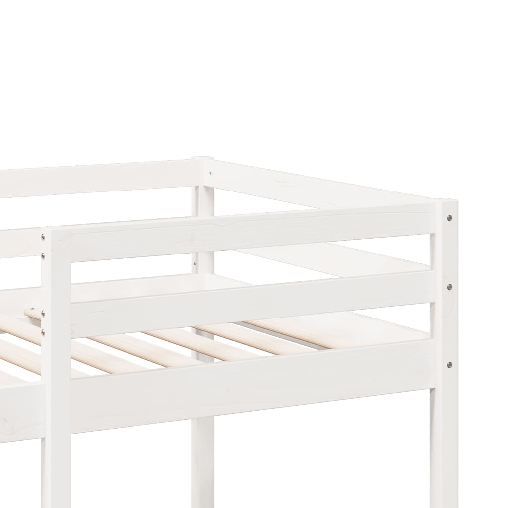 Loft Bed Frame without Mattress White 90x190cm Solid Wood Pine