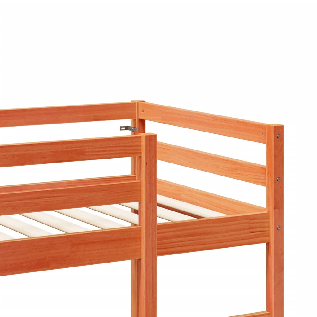 Loft Bed Frame without Mattress Wax Brown 80x200 cm Solid Wood Pine