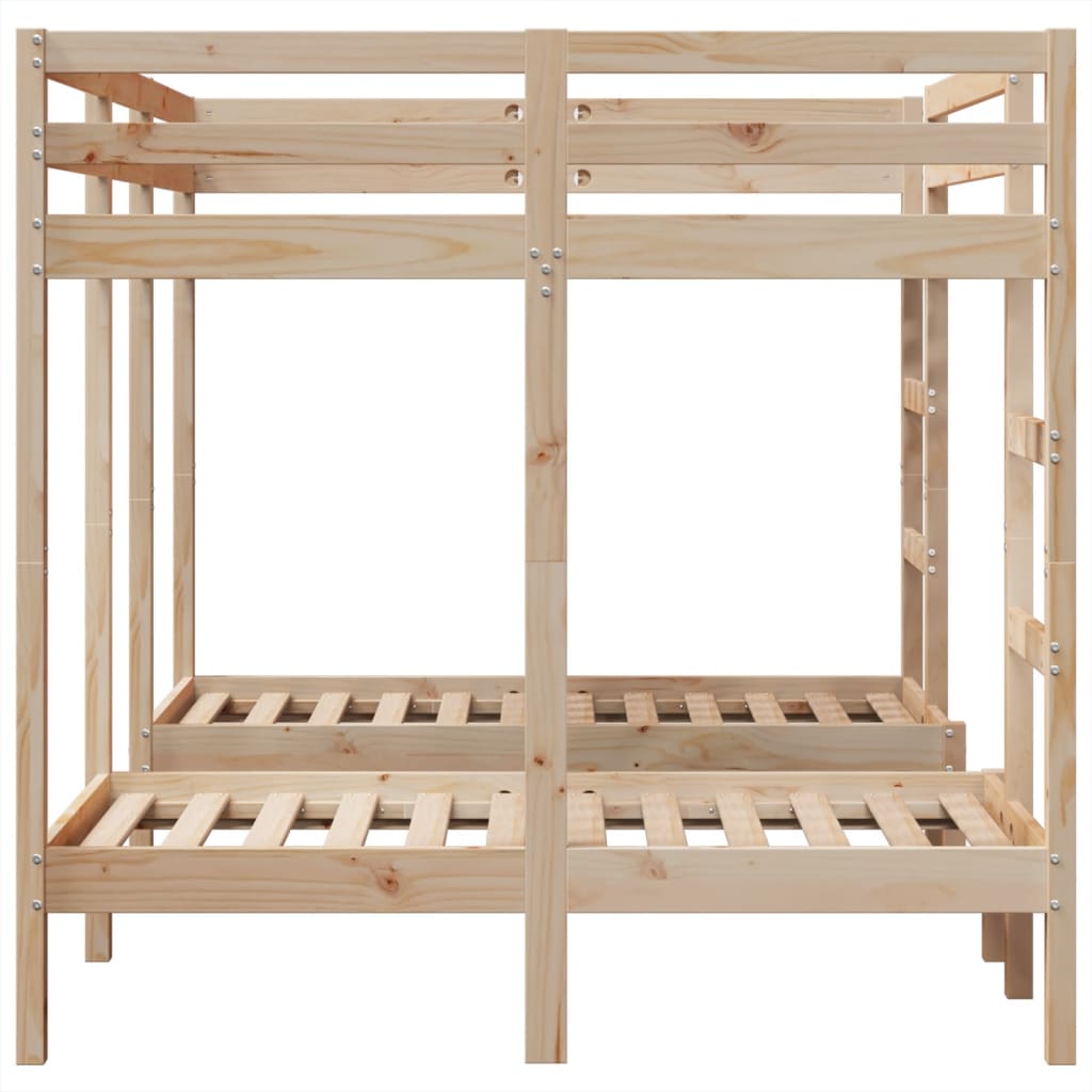 Triple Bunk Bed Frame 140x200/70x140 cm Solid Wood Pine