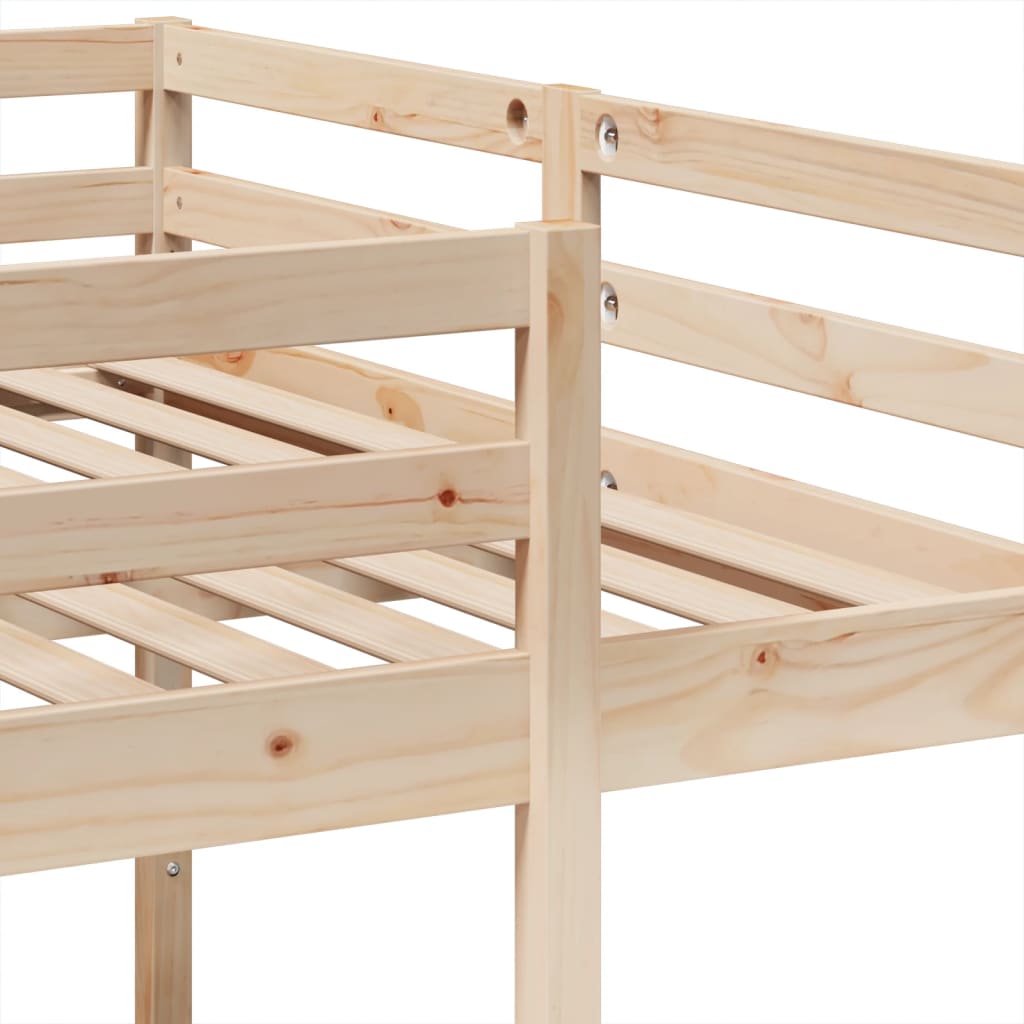 Triple Bunk Bed Frame 140x200/70x140 cm Solid Wood Pine