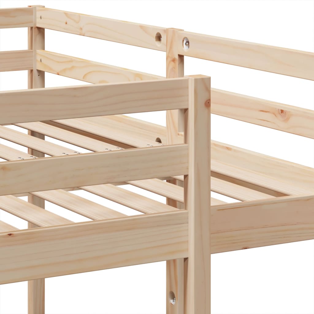 Triple Bunk Bed Frame 160x200/80x160 cm Solid Wood Pine