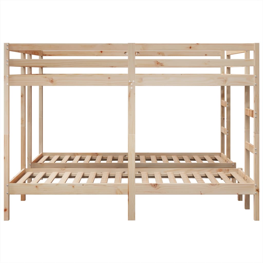Triple Bunk Bed Frame 200x200/80x200 cm Solid Wood Pine