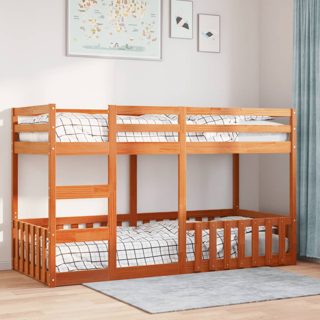 Bunk Bed Wax Brown 80x200 cm Solid Wood Pine