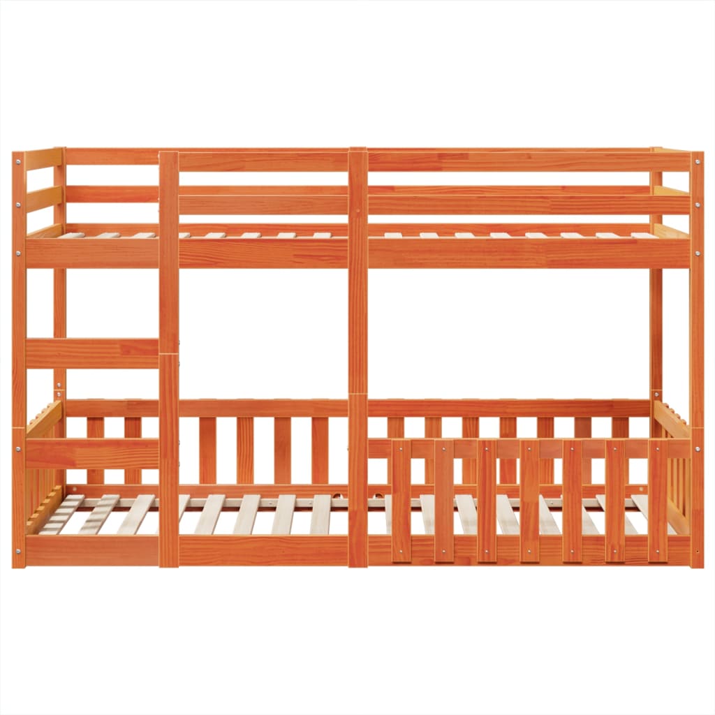 Bunk Bed Wax Brown 80x200 cm Solid Wood Pine