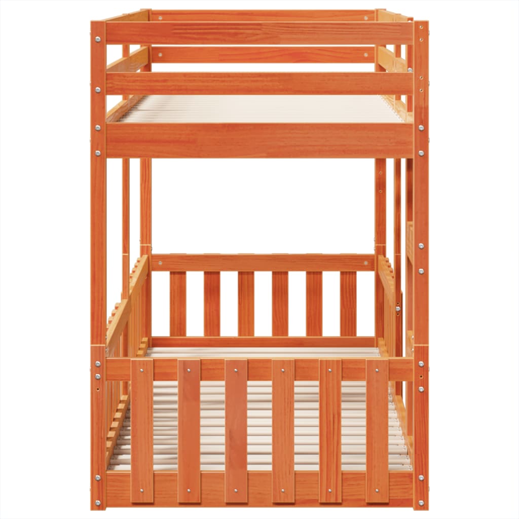 Bunk Bed Wax Brown 80x200 cm Solid Wood Pine