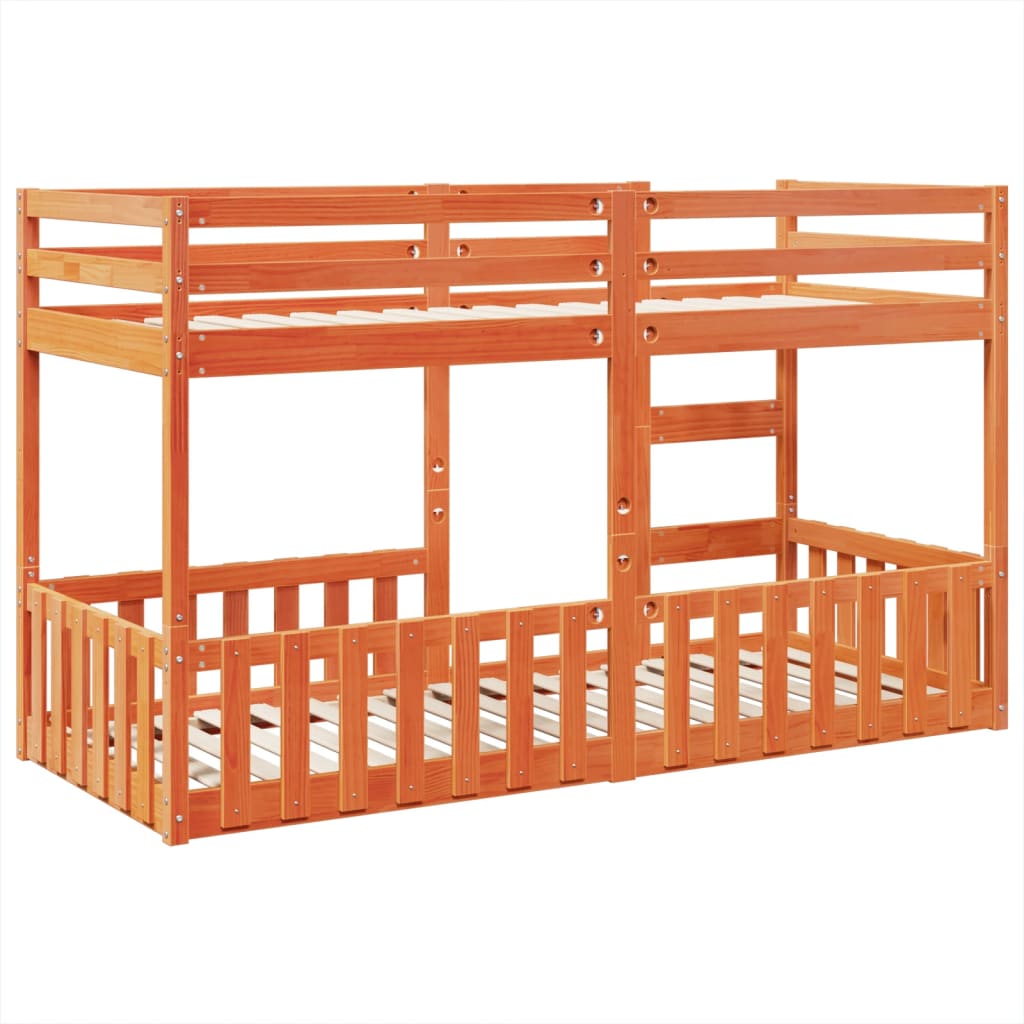 Bunk Bed Wax Brown 80x200 cm Solid Wood Pine