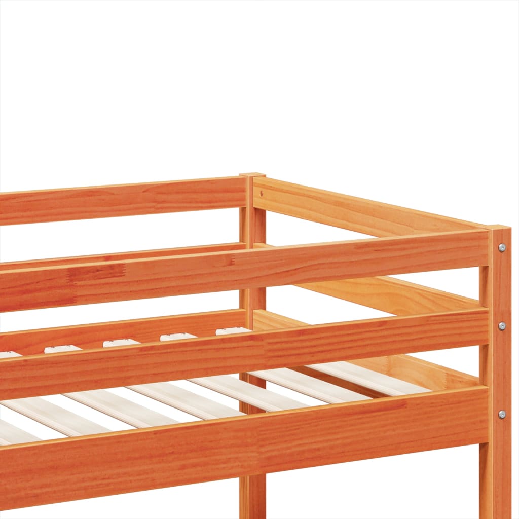 Bunk Bed Wax Brown 90x200 cm Solid Wood Pine