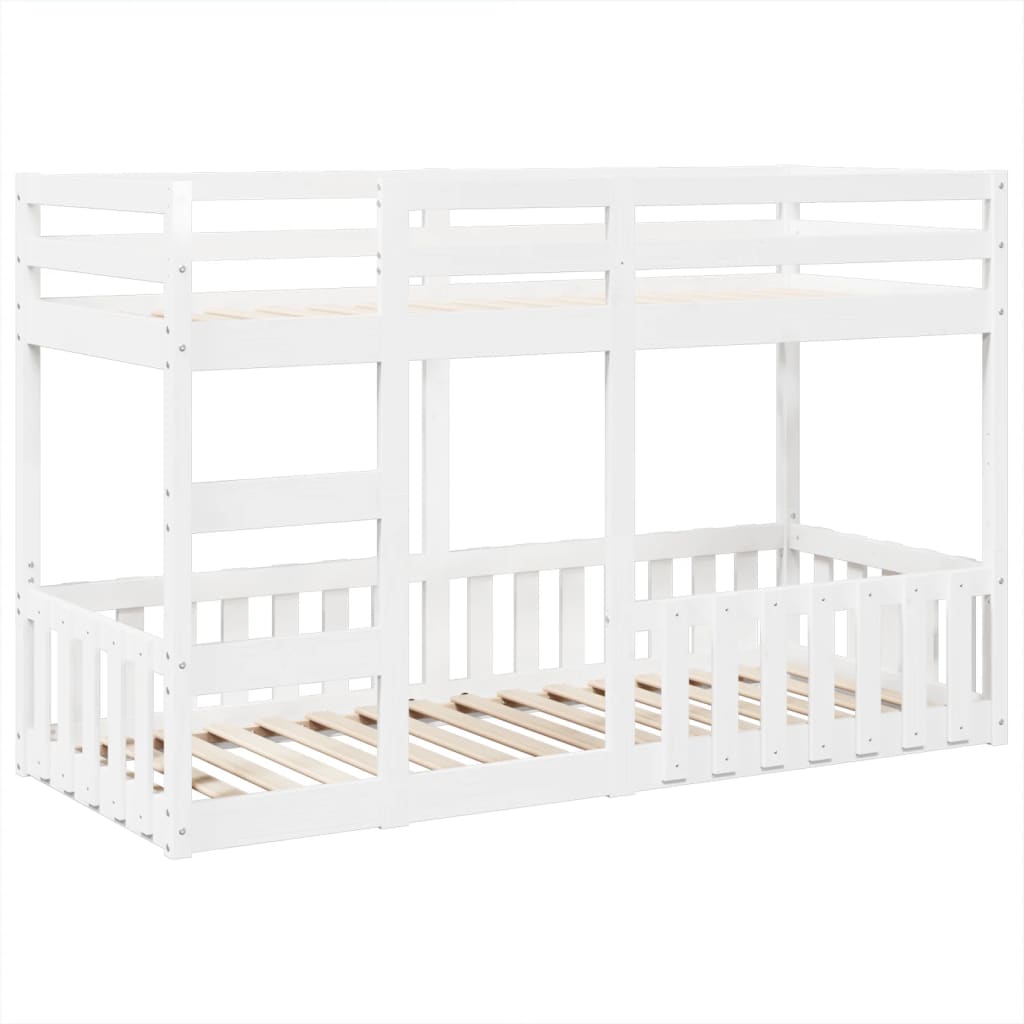 Bunk Bed White 75x190 cm Solid Wood Pine