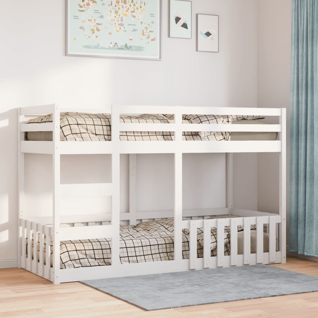 Bunk Bed White 75x190 cm Solid Wood Pine