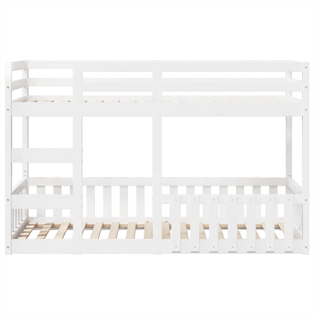 Bunk Bed White 75x190 cm Solid Wood Pine