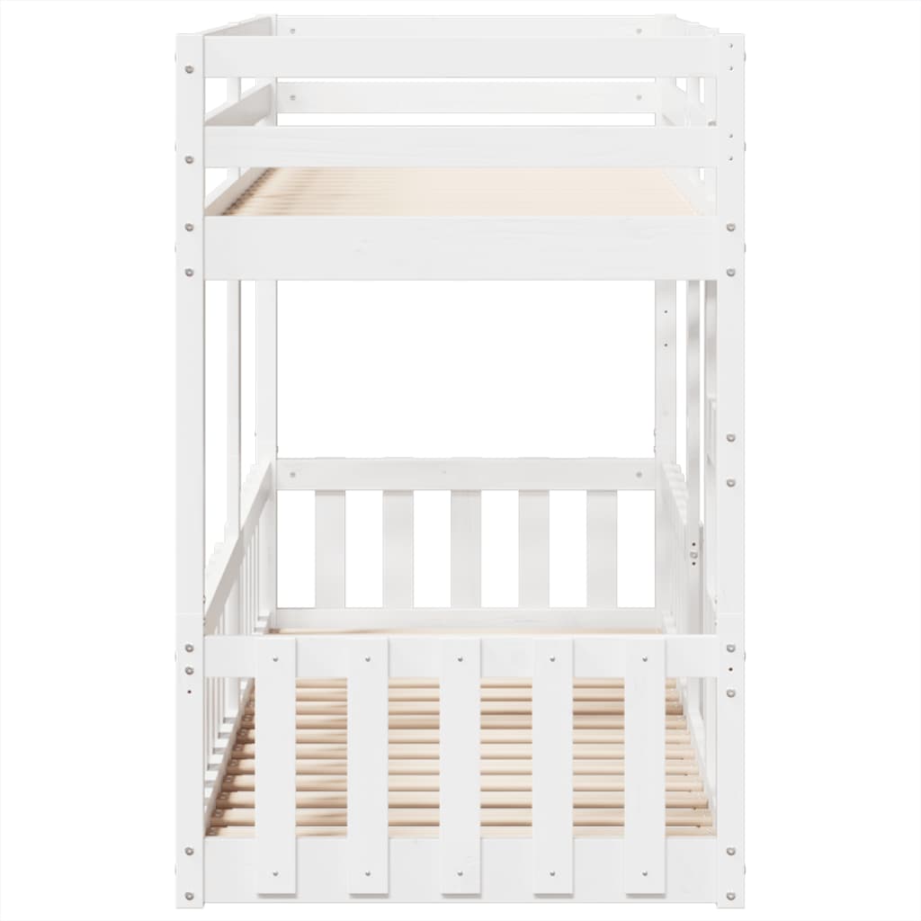 Bunk Bed White 75x190 cm Solid Wood Pine
