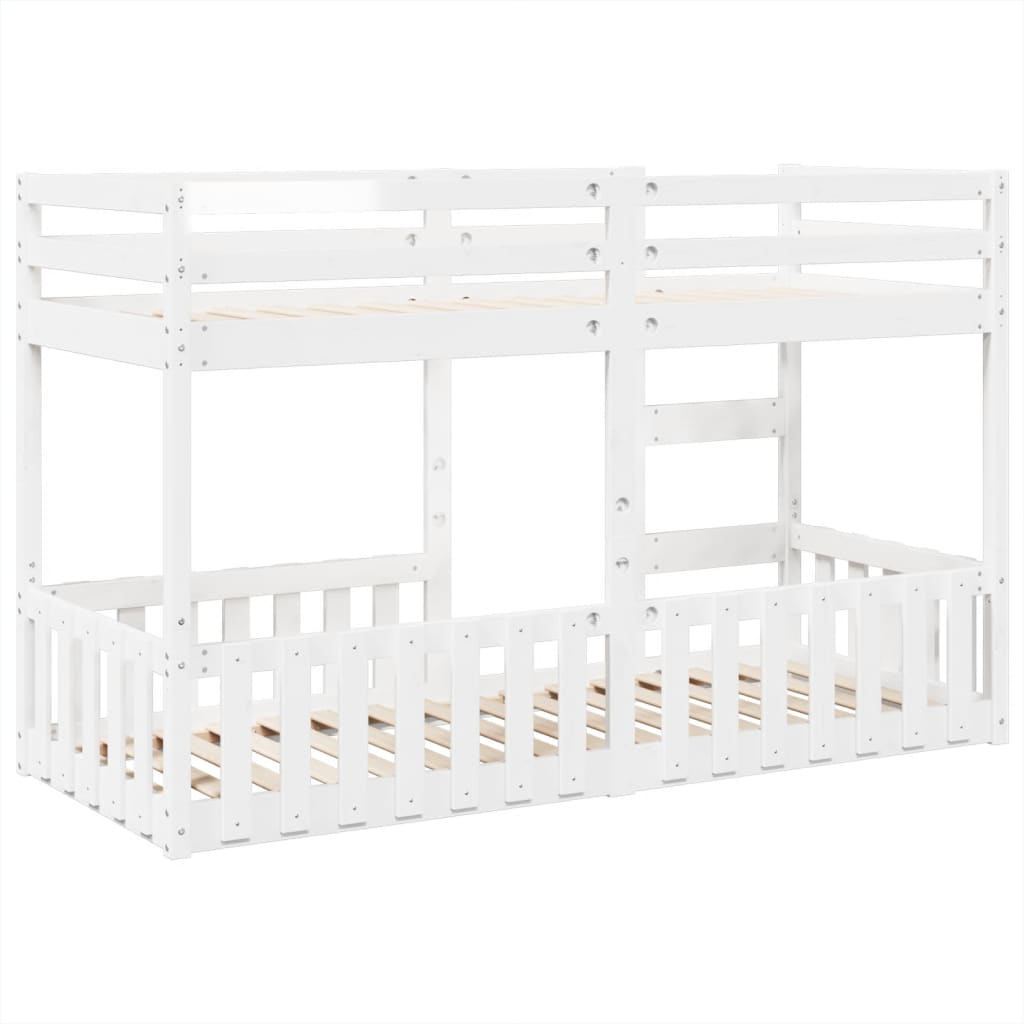 Bunk Bed White 75x190 cm Solid Wood Pine