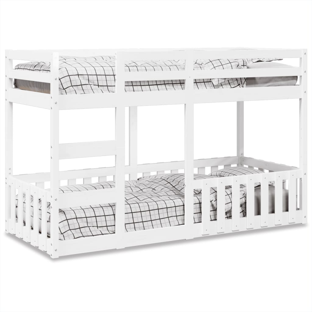Bunk Bed White 75x190 cm Solid Wood Pine