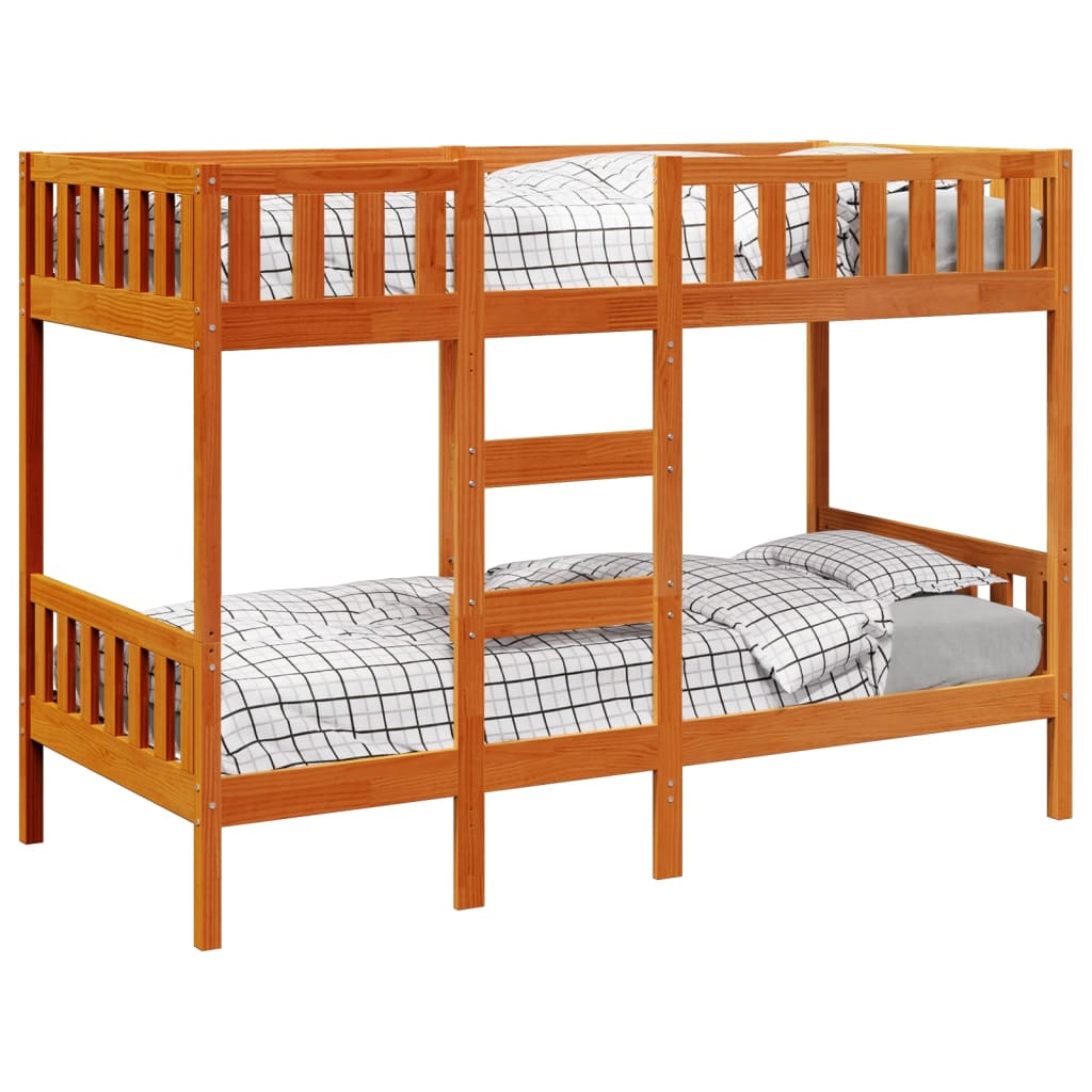 Bunk Bed Wax Brown 80x200 cm Solid Wood Pine