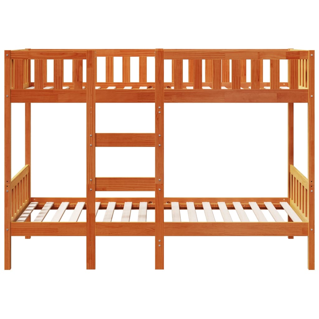 Bunk Bed Wax Brown 80x200 cm Solid Wood Pine