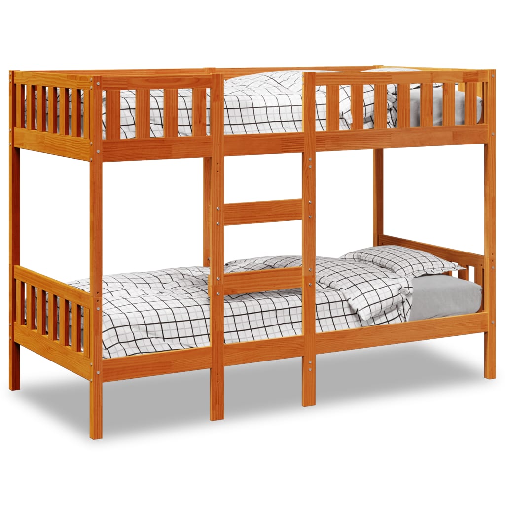 Bunk Bed Wax Brown 80x200 cm Solid Wood Pine