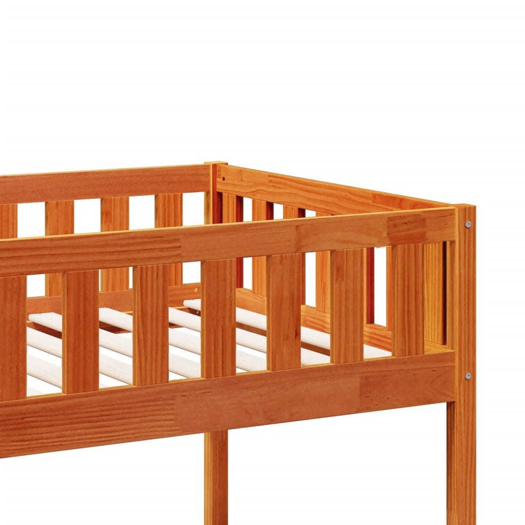 Bunk Bed Wax Brown 90x190 cm Solid Wood Pine