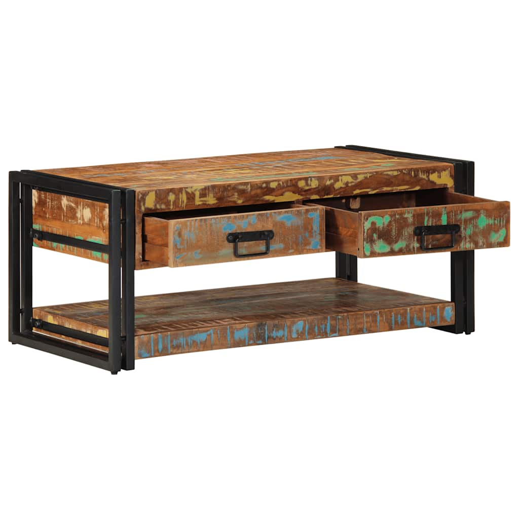 Coffee Table Multicolour 90x50x38 cm Solid Wood Reclaimed