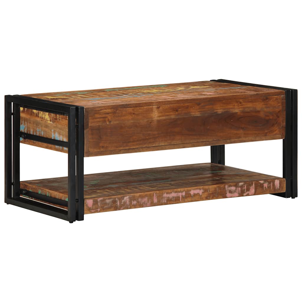 Coffee Table Multicolour 90x50x38 cm Solid Wood Reclaimed