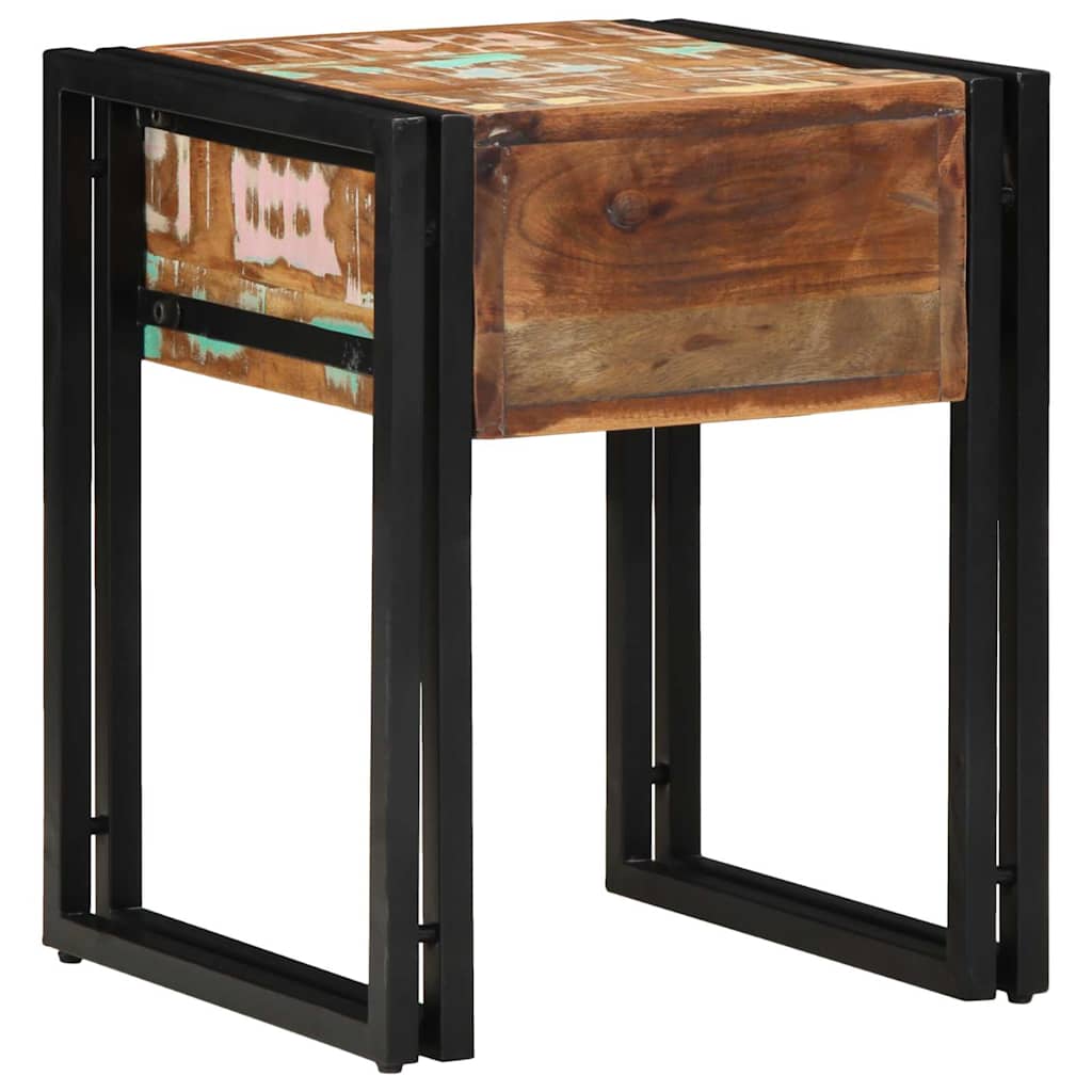 End Table Other 40 x 40 x 50 cm Solid reclaimed wood and Metal