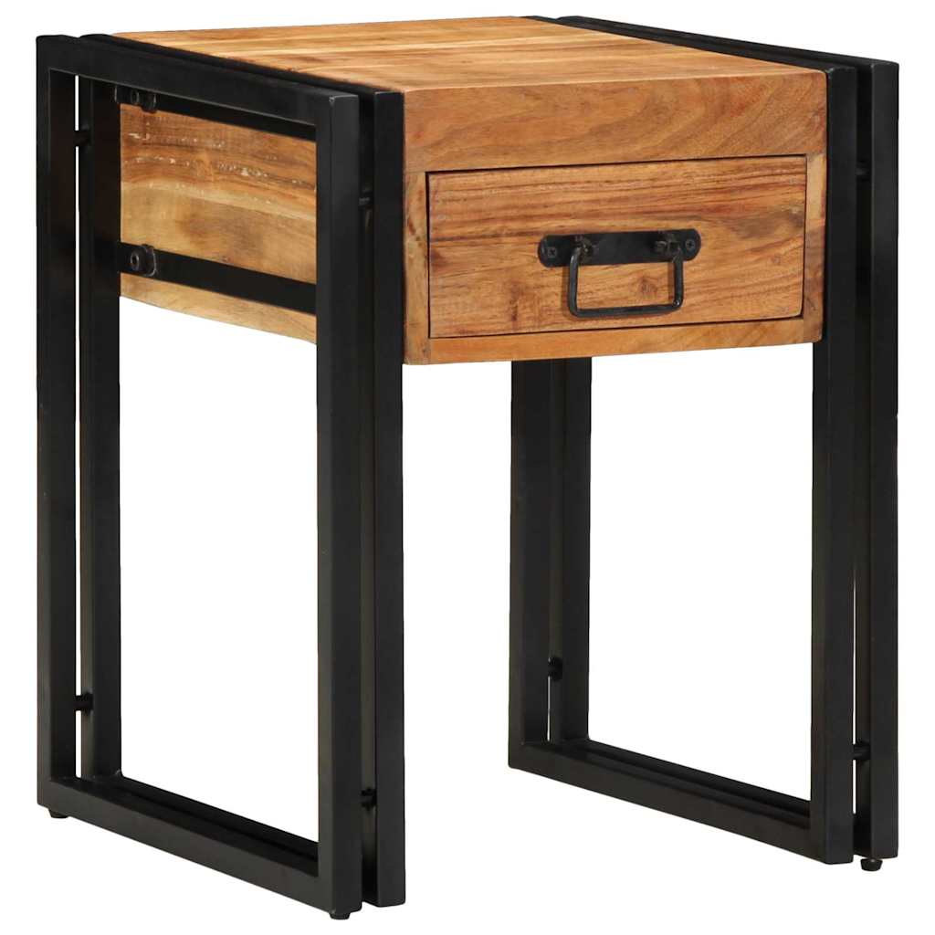 End Table with Drawer Brown 40 x 40 x 50 cm Solid acacia wood