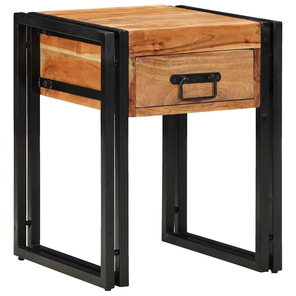 End Table with Drawer Brown 40 x 40 x 50 cm Solid acacia wood