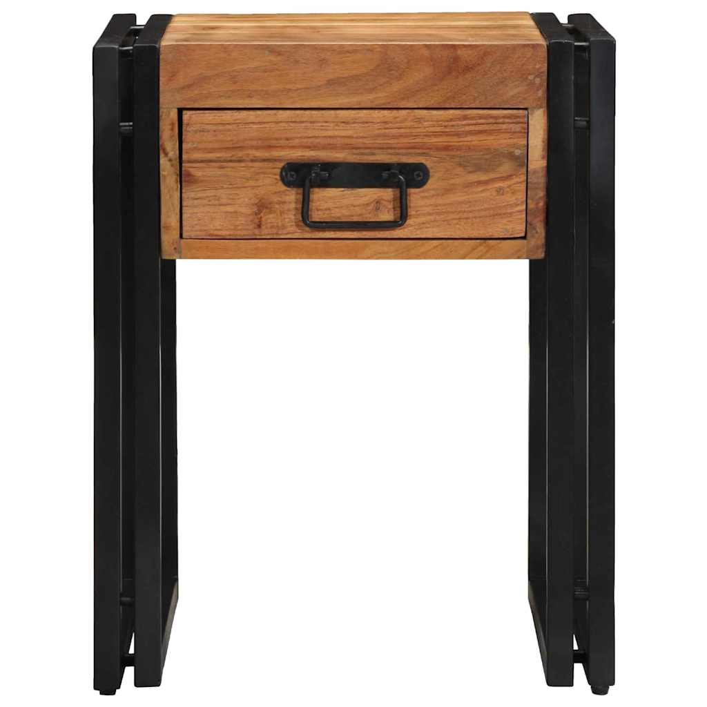 End Table with Drawer Brown 40 x 40 x 50 cm Solid acacia wood