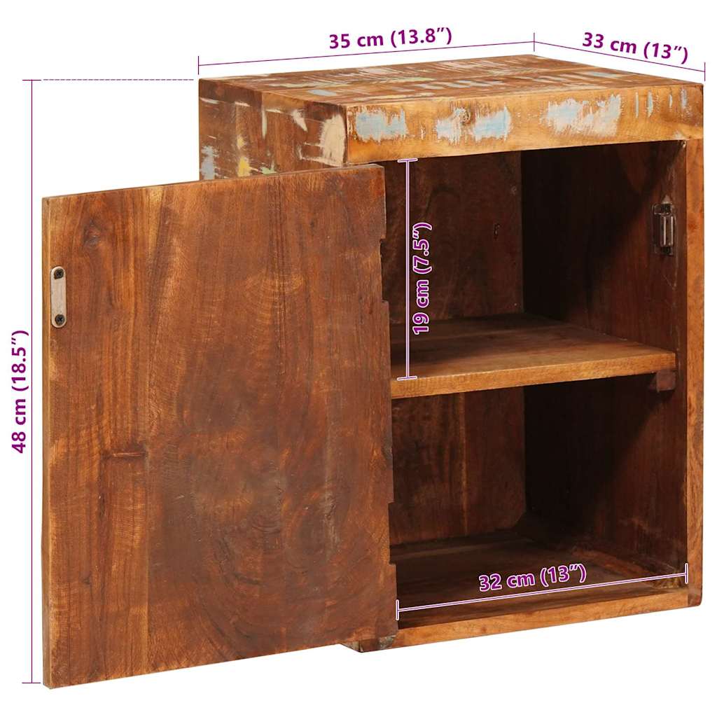 Bedside Table Brown 35 x 33 x 48 cm Solid Wood Reclaimed