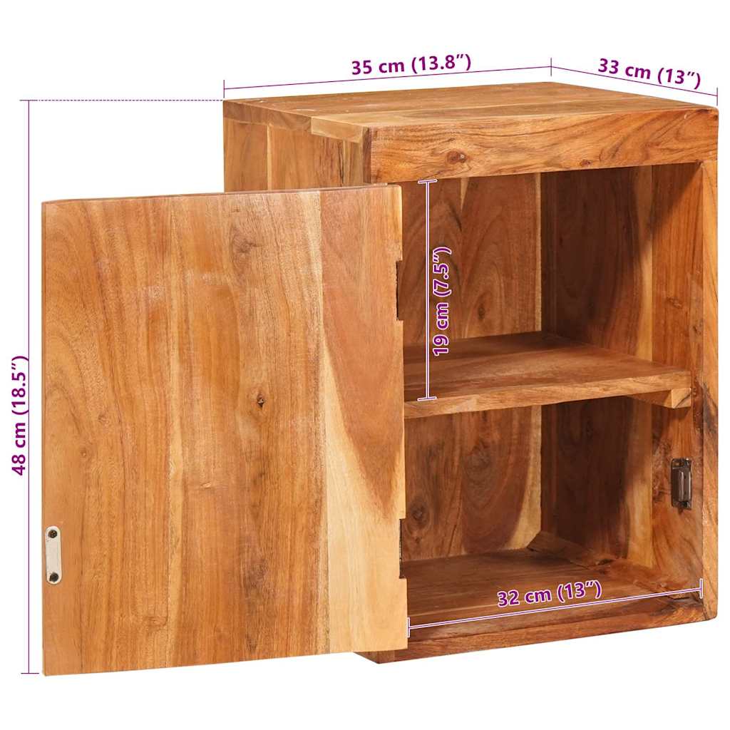 Bedside Table 2 pcs Brown 35 x 33 x 48 cm Solid Wood Acacia