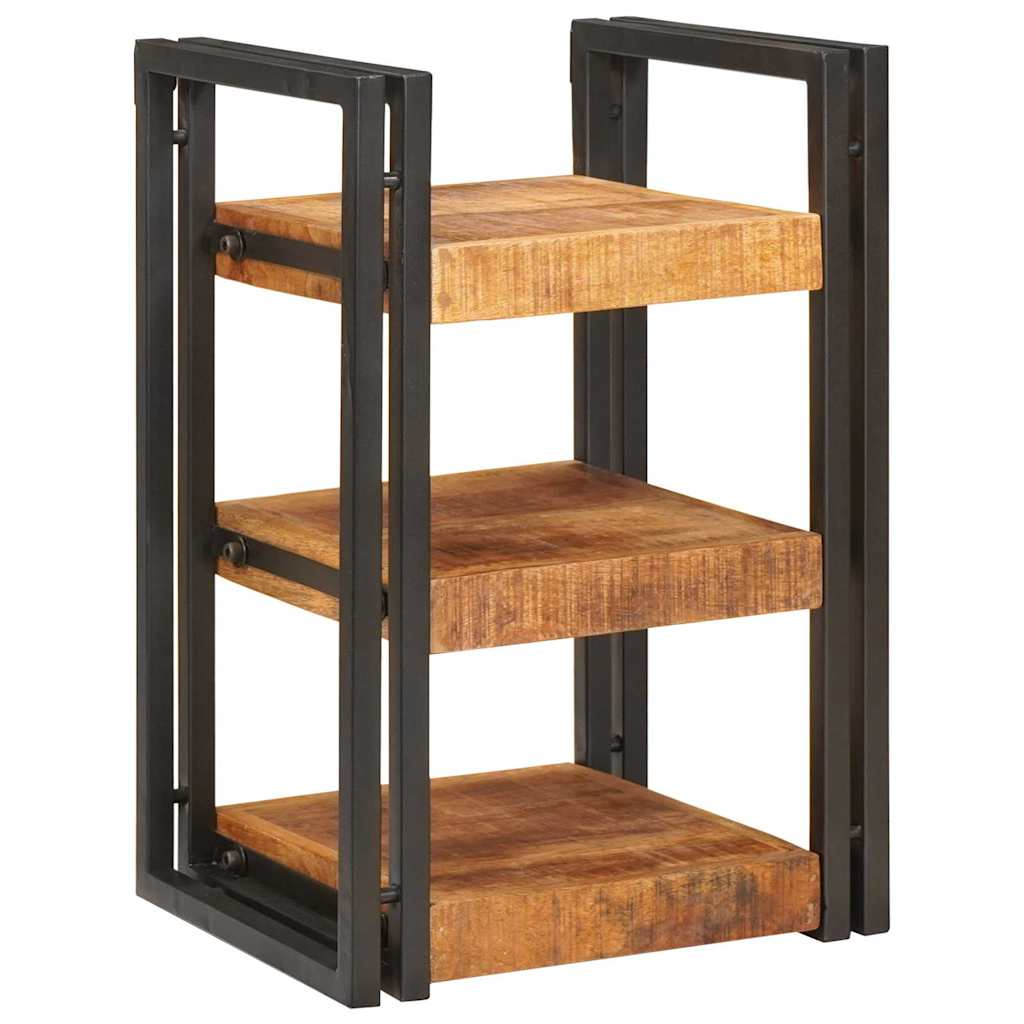 Bedside Table 2 pcs Brown and black Solid Mango Wood