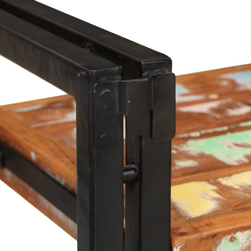 Bedside Table Brown and black Solid Wood Reclaimed