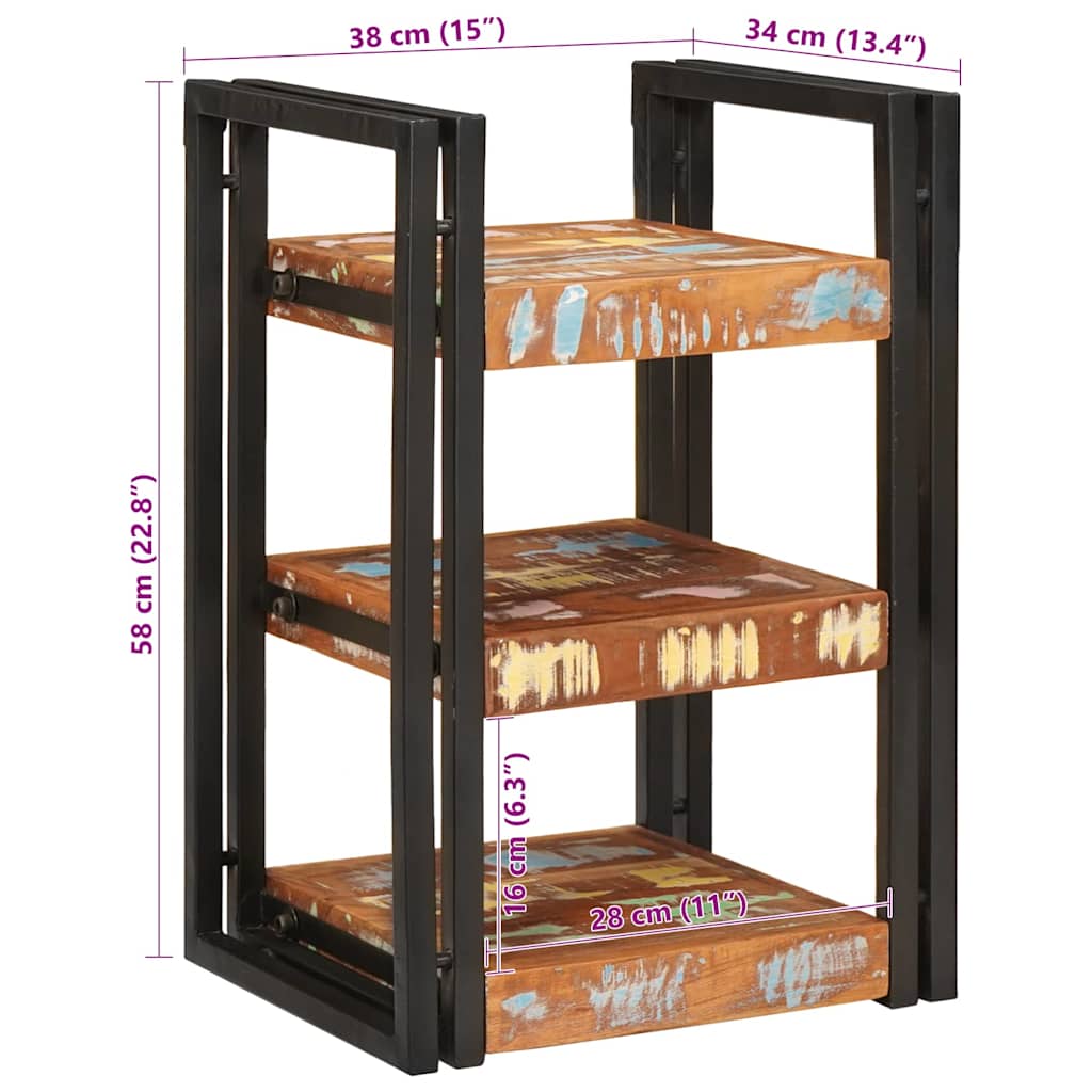 Bedside Table 2 pcs Brown and black Solid Wood Reclaimed