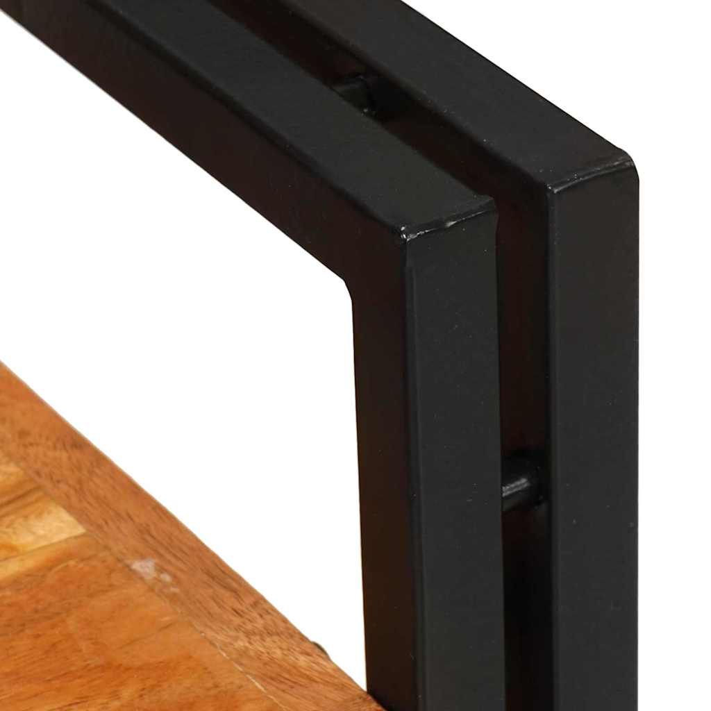 Bedside Table Brown and black 38 x 33 x 58 cm Solid Wood Acacia