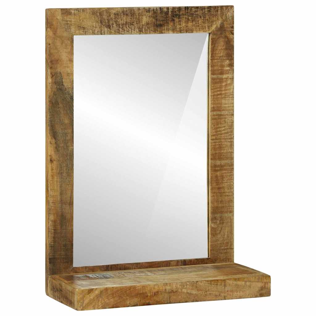 Bathroom Mirror Brown 50 X 22 X 70 Cm Solid Rough Wood Mango