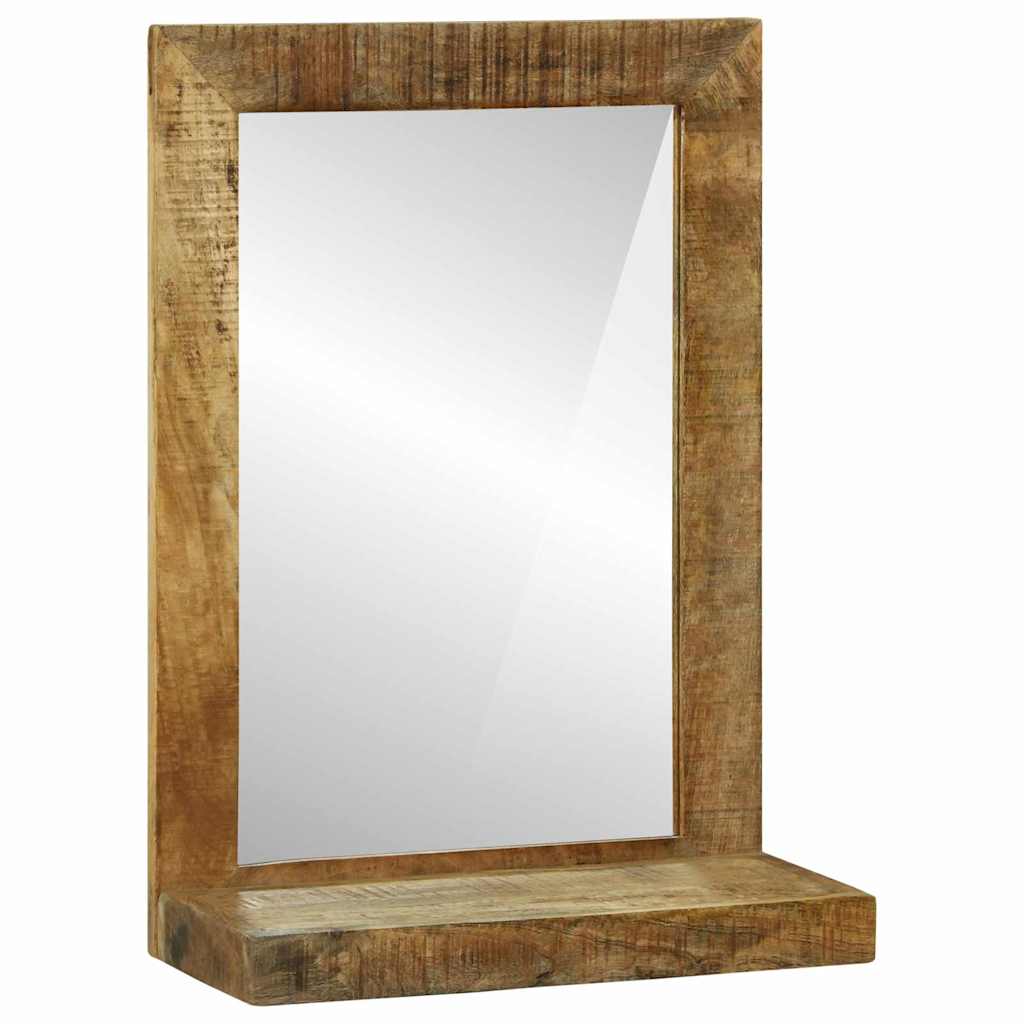 Bathroom Mirror Brown 50 X 22 X 70 Cm Solid Rough Wood Mango