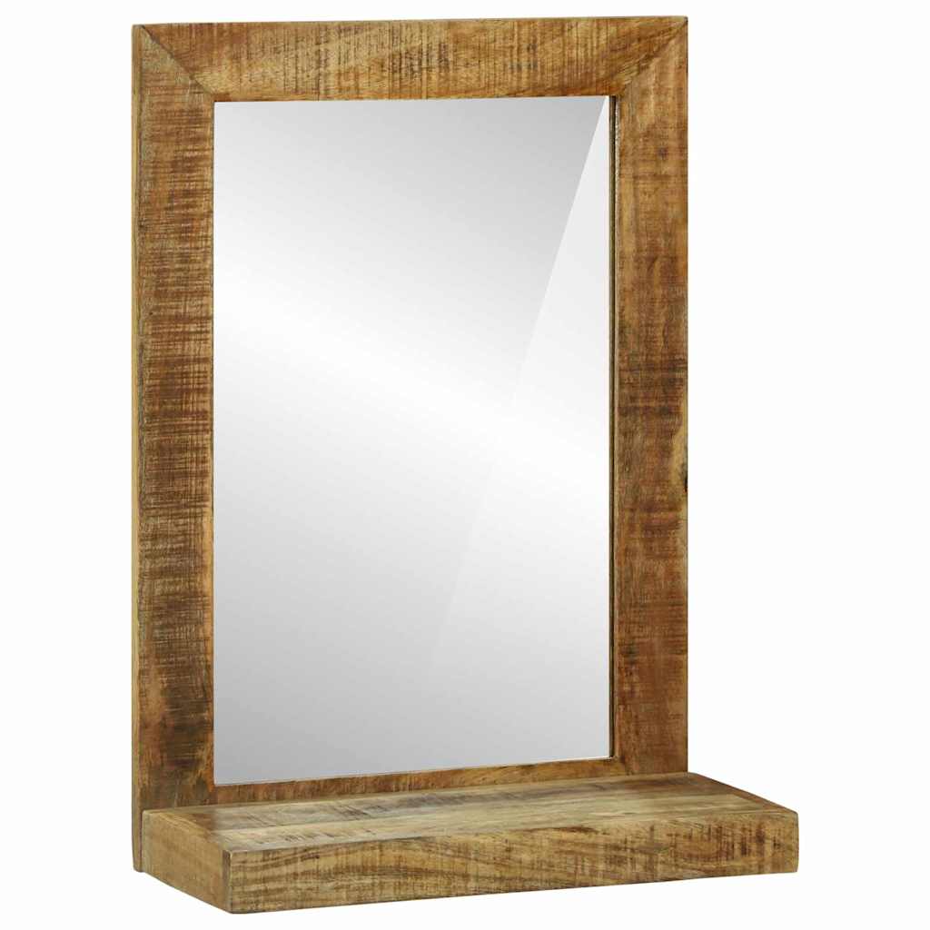Bathroom Mirror Brown 50 X 22 X 70 Cm Solid Rough Wood Mango