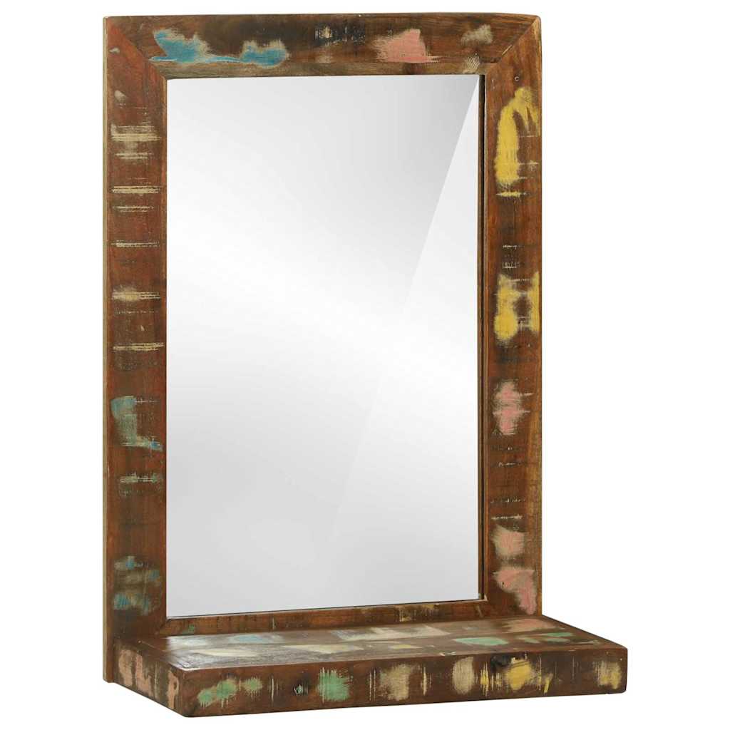 Bathroom Mirror Brown 50 X 22 X 70 Cm Solid Rough Wood Mango