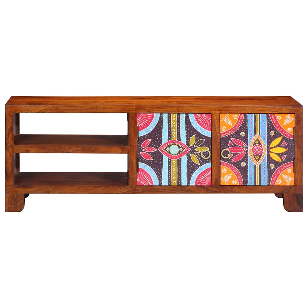 TV Cabinet Multicolour 110x30x40 Solid Wood Acacia