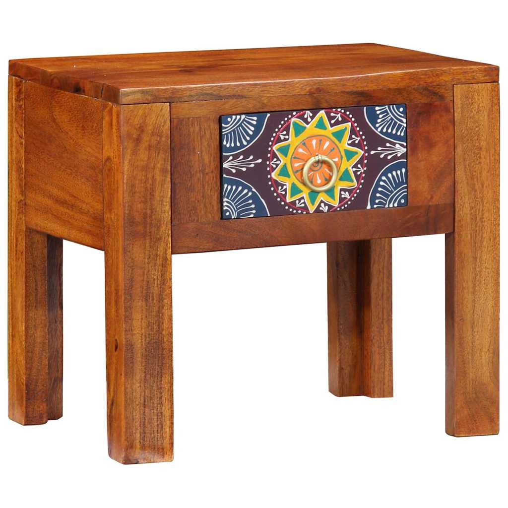 Side Table with Drawer Brown 40 x 30 x 36 cm Solid Acacia wood