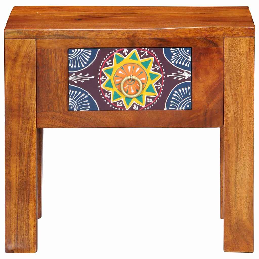 Side Table with Drawer Brown 40 x 30 x 36 cm Solid Acacia wood