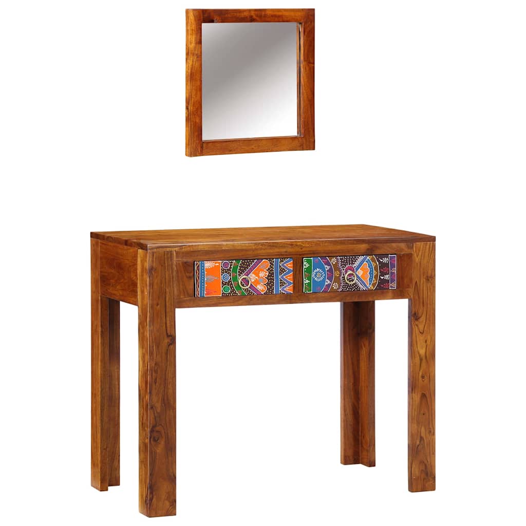 Dressing Table Brown 90 X 45 X 75 Cm Solid Acacia Wood