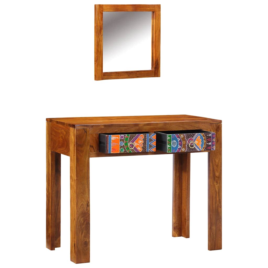 Dressing Table Brown 90 X 45 X 75 Cm Solid Acacia Wood