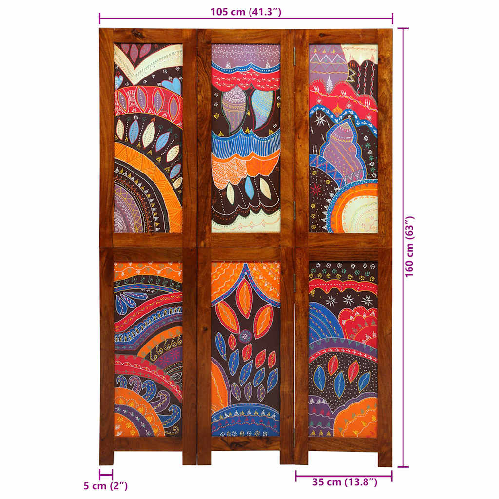 Room Divider Brown 105 x 160 cm Solid acacia wood