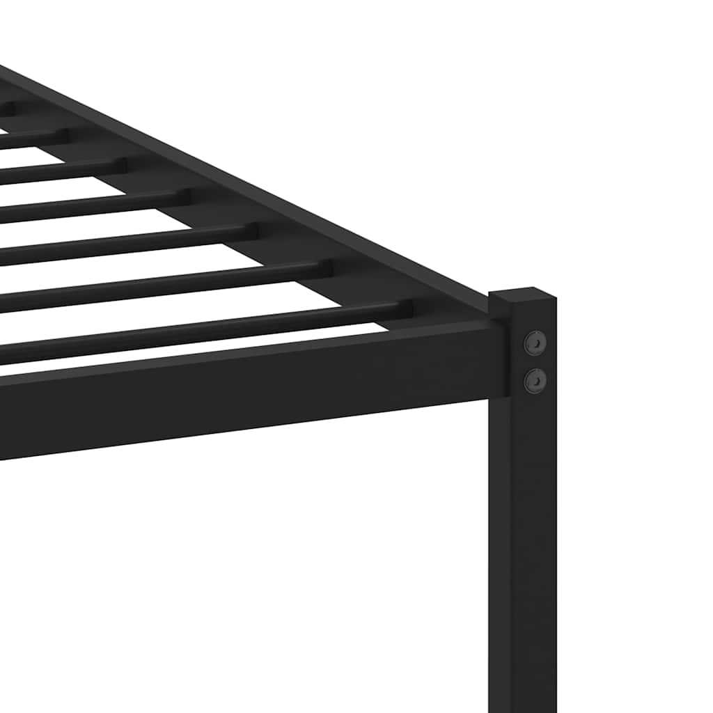Metal Bed Frame without Mattress Smoked Oak 140x190 cm