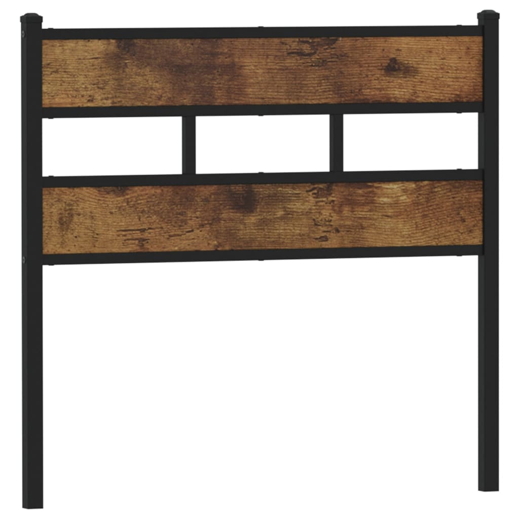 Headboard Smoked Oak 107 cm Iron and Engineered Wood
